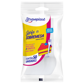 Garfo Sobremesa Branco 50 unidades