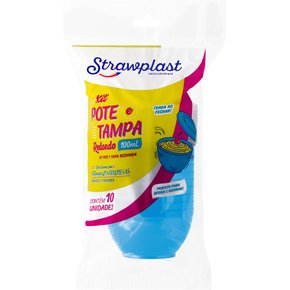 Kit Pote com Tampa Redondo 100mL Azul 10 unidades