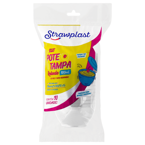 Kit Pote com Tampa Redondo 100mL Branco 10 unidades