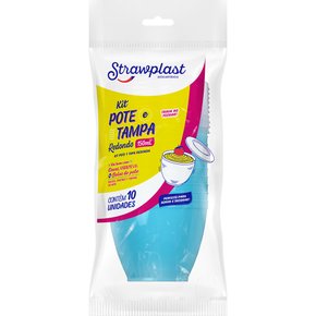 Kit Pote com Tampa Redondo 150mL Azul 10 unidades