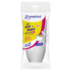 Kit Pote com Tampa Redondo 150mL Branco 10 unidades