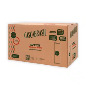 Kit Sachê Garfo e Faca Compostáveis Granel CascaBrasil - 200 un.