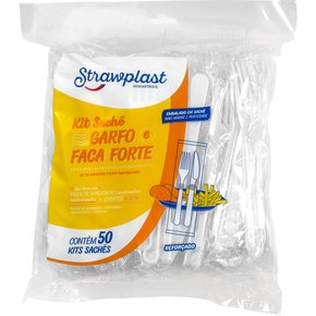 KIT SACHE GARFO FACA FORTE PRETO 50KITS