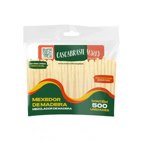 Mexedor de Madeira 11 cm CascaBrasil - 500 un.