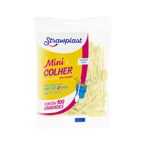 Mini Colher Amarela Candy 100 unidades