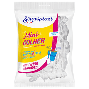 Mini Colher Café/Brigadeiro Branca 100 unidades