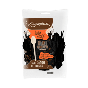 Mini Colher Café/Brigadeiro Preta 100 unidades