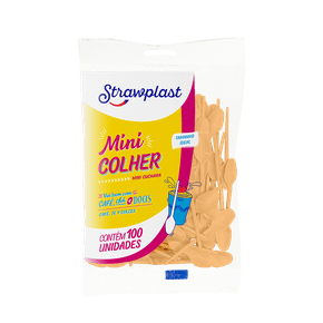 Mini Colher Laranja Candy 100 unidades