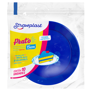 Prato Festa 15cm Redondo Azul Royal 10 unidades