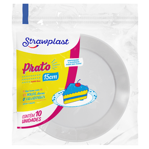 Prato Festa 15cm Redondo Branco 10 unidades