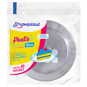 Prato Festa 15cm Redondo Cristal 10 unidades