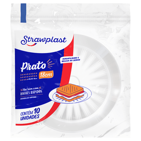 Prato Lanche 18cm Redondo Cristal 10 unidades