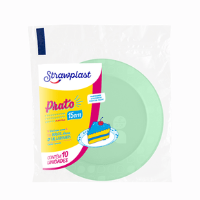 Prato Redondo 15cm Verde Candy 10 unidades