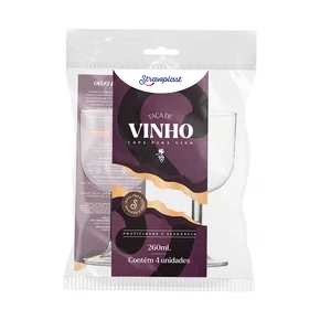 Taça 260mL Vinho Cristal 4 unidades