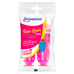 Taça 50mL Licor Rosa Neon 10 unidades