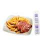 Kit Sachê Garfo e Faca Churrasco Extra Forte com Guardanapo Preto 25 kits