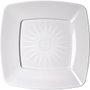 Prato Lanche 18cm Quadrado Branco 10 unidades