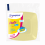 Prato Quadrado 15cm Amarelo Candy 10 unidades