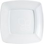 Prato Refeição 21cm Quadrado  Branco 10 unidades